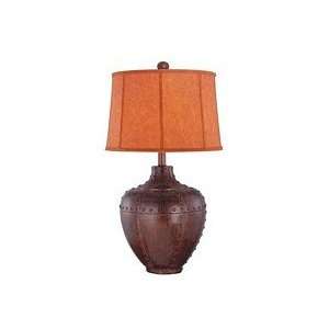   Roma Table Lamp, Dark Bronze with Tan Fabric Shade