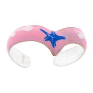    Sterling Silver 925 PINK Hand Painted STARTASTIC Toe Ring Jewelry