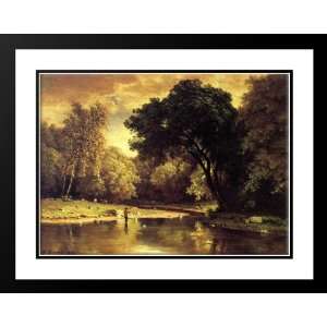  Inness, George 36x28 Framed and Double Matted Fisherman in 