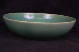 L355 ANTIQUE AMERICAN ART POTTERY CALA LILY TURQUOISE FRUIT BOWL 