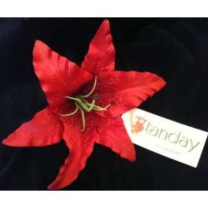   Tanday (Red) Real Looking Large Tiger Lily Hair Clip. 