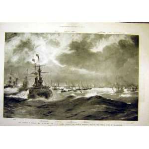  1896 Emperor Russia Czar Yacht English War Ships Print 
