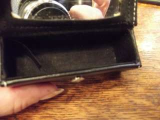 Must Have FOSSIL Black Leather Lipstick Holder & Mirror LN Dont Miss 