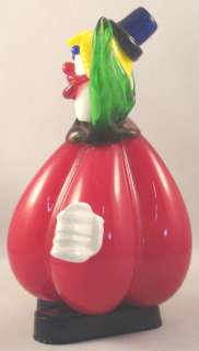 Murano Red Pepper Style Glass Clown Figurine  