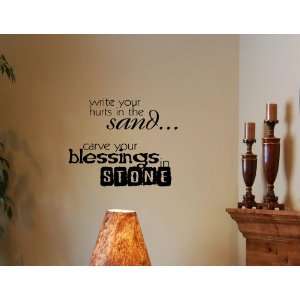   BLESSINGS IN STONE Vinyl wall quotes stickers sayings home art decor