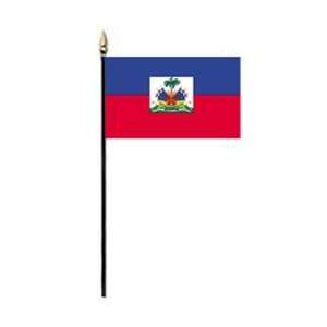  Haiti Government Miniature Flag 4 IN. x 6 IN. Patio, Lawn 