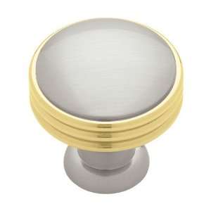 Geometric collection 35mm solid brass ringed knob in polished brass an