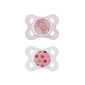 com Mam Trends Silicone 2 Pacifiers and Clip 6+ Months   Girl Colors 