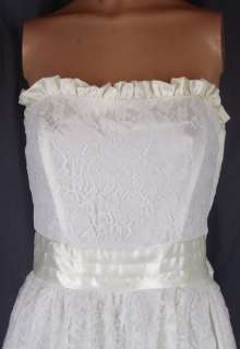   SAX JESSICA McCLINTOCK Strapless Lace Dress Gown Size 9 Prom Wedding
