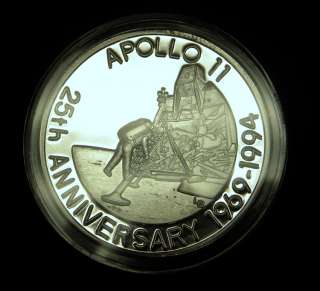 APOLLO 11 Moon Landing 25th Anniv. 1994 TURKS & CAICOS 1 ounce .999 
