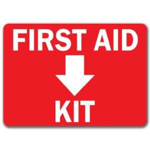  First Aid Kit with Down Arrow Sign   10 x 14 OSHA Safety 