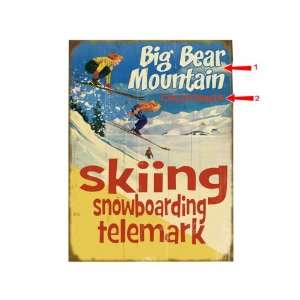  Skiing Snowboarding Telemark Sign