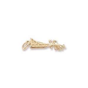 Dog Sled Charm in Yellow Gold