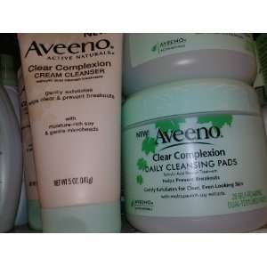  Aveeno Clear Complexion Cream Cleanser and Cleansing Pads 