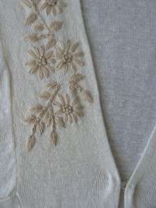 Soft Surroundings Linen Embroidered Boho Lagenlook Vneck Cardigan 