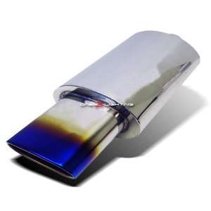   Wide Outlet Oval Tip Muffler with Titanium Burn Tip Automotive