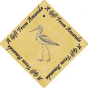   Boxed Pack of 48 PERSONALISED Parchment 6cm Square Gift Tags Avocet