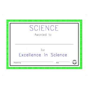 Science Award Certificate