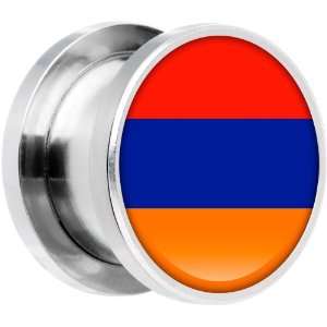  20mm Stainless Steel Armenia Flag Saddle Plug Jewelry