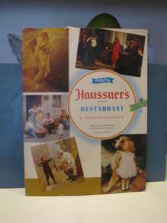 Vintage Haussners Restaurant Menu, Baltimore,MD  