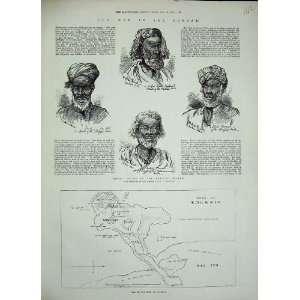   1884 Plan Port Souakim Tribal Chiefs Men Portrait War