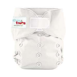  ones&twos Cloth One Size Diaper 5 pack in White Baby
