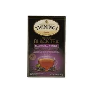 Twinings Premium Blackcurrant Breeze Black Tea, 20 Tea Bags  