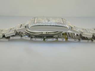 Cartier Tank Francaise Large 18k W/G w/ Full Diamond Case & Bracelet 