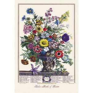  Twelve Months of Flowers 24X36 Giclee Paper