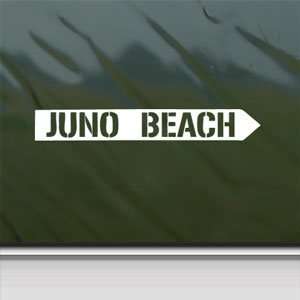  JUNO BEACH D Day Normandy WWII Road Sign White Sticker 
