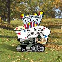 MILITARY SERVICE TANK Yard Art Decoration  