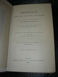 Otto Prince Von Bismarck REFLECTIONS 1898 2 Vols 1stEd  