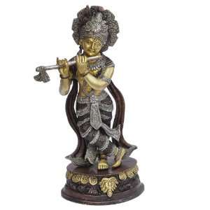 Krishna Statue Hindu God Brass Sculpture