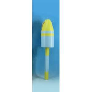  Wooden Blue and Yellow Nautical Buoy 16   Glass & Wood Floats 