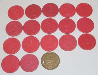 This is a Vintage Lot of 18 Club Cal Neva Reno Free Drink Tokens.