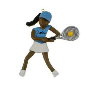  Personalized Ethnic Tennis   Female Christmas Ornament 