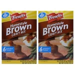 Frenchs Homestyle Brown Gravy Mix, 6 Individual Packets, (2 PACK)