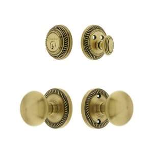   Fifth Avenue Knobs Keyed Alike in Antique Brass with 2 3/8 Backset