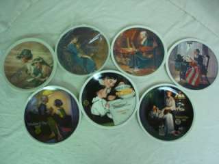 LOT OF 7 MOTHERS DAY COLLECTOR PLATES BRADFORD NORMAN ROCKWELL  