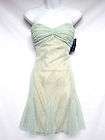 VICTORIA ROYAL Aqua Seafoam Blue Swiss Dot Lace Strapless Ruffle Dress 
