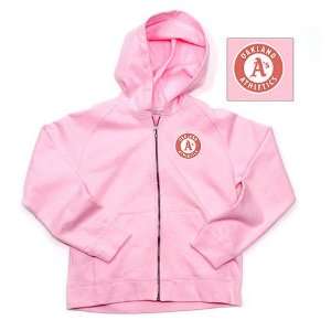 Oakland Athletics MLB Girls Lucky Full Zip Hooded Jacket (Pink 