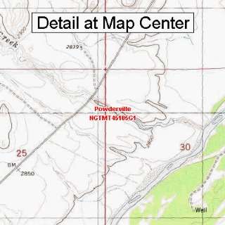  USGS Topographic Quadrangle Map   Powderville, Montana 