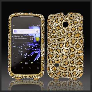 FOR HUAWEI ASCEND 2 M865 LEOPARD CHEETAH BLING RHINESTONE CRYSTAL CASE 