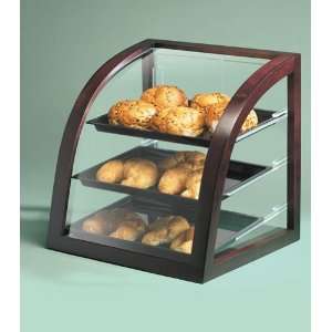   Sloped Dark Wood & Acrylic 3 Tray Bakery Cabinet