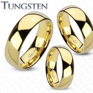Tungsten Carbide Gold Plated Classic Band Couple Ring, Wedding Ring 