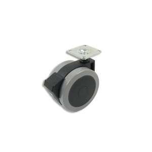 Cool Casters   Tech Line Caster, Black with Grey Tread, Swivel Plate 