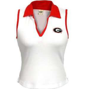  Georgia Bulldogs White Ladies V neck Tank Top
