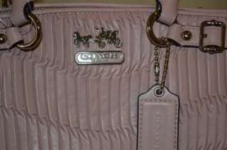   Madison Gathered Leather Sophia Satchel Bag Tuberose Pink NEW  