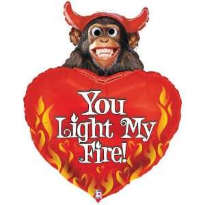   You Light My Fire Monkey Heart Fire 39 Mylar Balloon Toys & Games