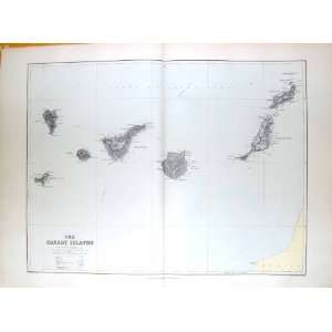  STANFORD MAP 1904 CANARY ISLANDS TENERIFE LANZAROTE